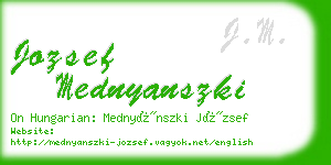 jozsef mednyanszki business card